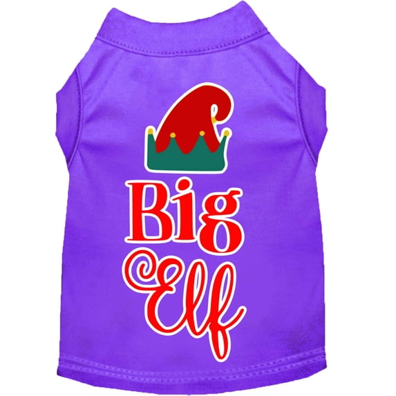Christmas Pet Dog Cat Shirt Screen Printed, "Big Elf"