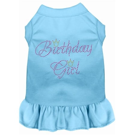Mirage Pet Birthday Girl Rhinestone Dog Dress, Baby Blue - Medium