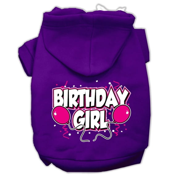 Mirage Pet Birthday Girl Screen Print Pet Hoodies Purple Size XXL