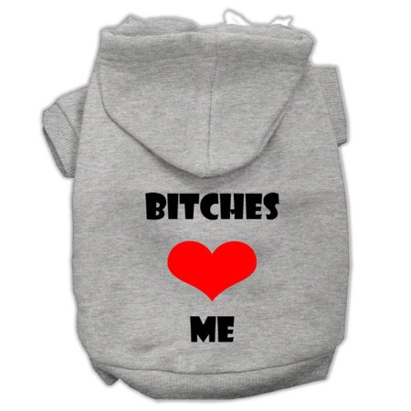 Pet, Dog Cat Hoodie Screen Printed, "Bitches Love Me"
