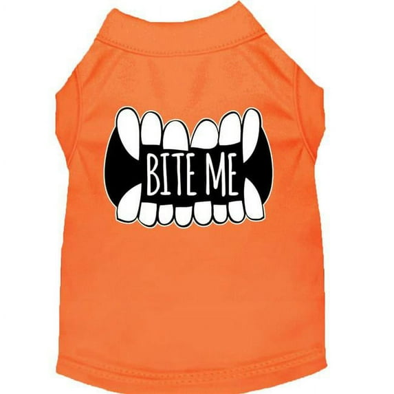 Mirage Pet Bite Me Screen Print Dog Shirt Orange Lg