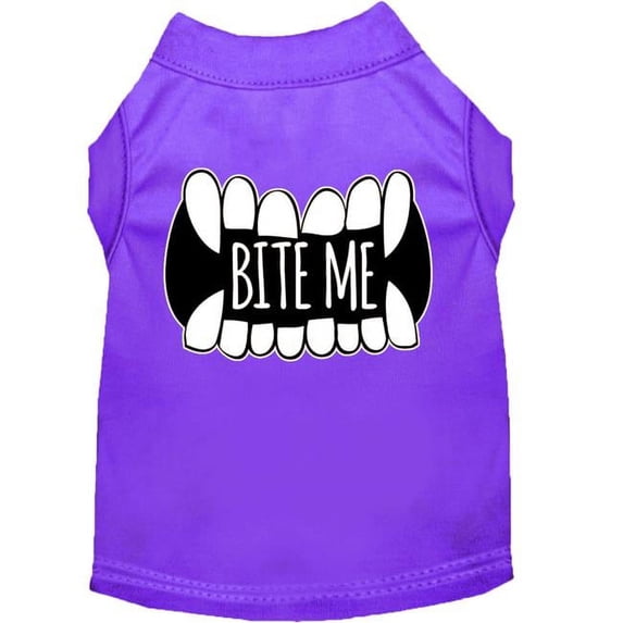 Mirage Pet Bite Me Screen Print Dog Shirt, Purple - Medium
