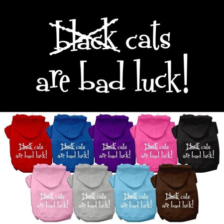 Halloween Pet, Dog  Cat Hoodie Screen Printed, "Black Cats Are Bad Luck"