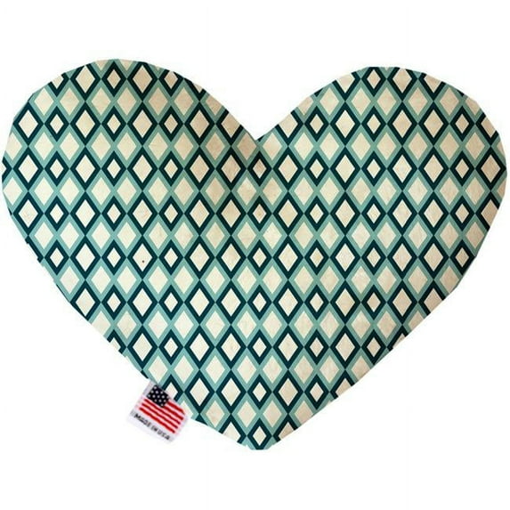 Blue Diamonds 8 Inch Stuffing Free Heart Dog Toy
