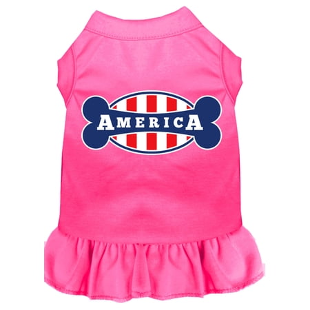 Mirage Pet Bonely in America Screen Print Dress Bright Pink Med