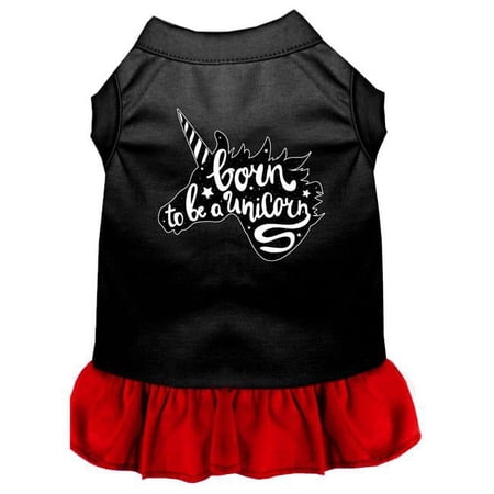 Mirage Pet Born to be a Unicorn Screen Print Dog Dress, Black with Red - 2XL 18
