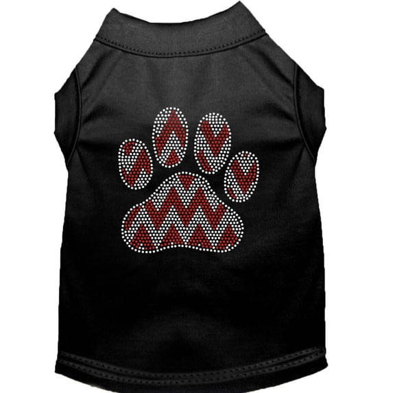 Christmas Pet Dog Cat Shirt Rhinestone, "Candy Cane Chevron Paw"