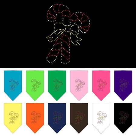 Candy Canes Rhinestone Bandana Cocoa Large