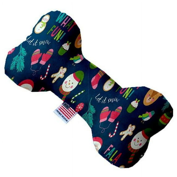 Mirage Pet 1282-CTYBN10 Christmas Party Canvas Bone Dog Toy - 10 in.