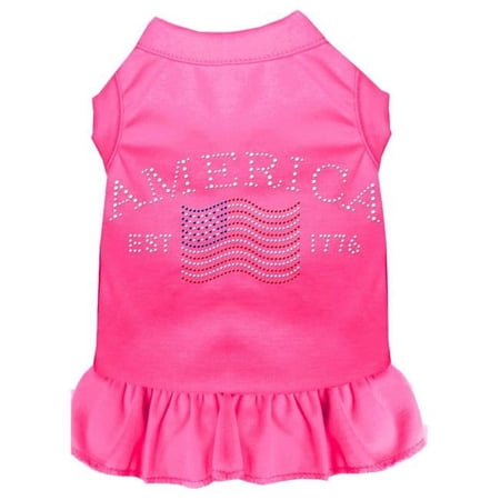 Mirage Pet Classic America Rhinestone Dress for Dogs, Bright Pink - Small