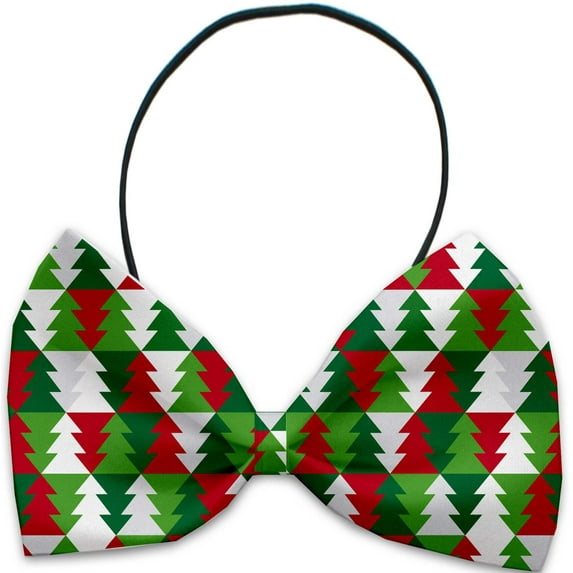 Mirage Pet Classy Christmas Trees Pet Bow Tie Collar Accessory with Velcro