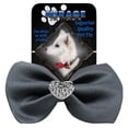 thumbnail image 1 of Mirage Pet  Crystal Heart Widget Pet Bowtie, Grey, 1 of 1
