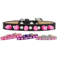 thumbnail image 1 of Mirage Pet Crystal and Bright Pink Spikes Dog Collar Pink Ice Cream Size 14, 1 of 6