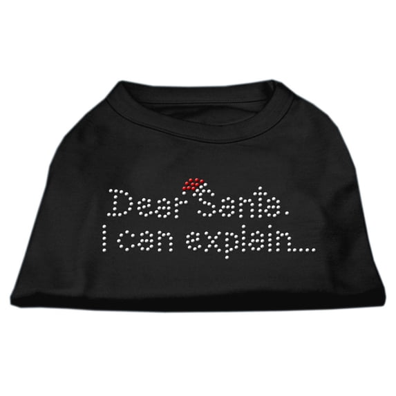 Dear Santa I Can Explain Rhinestone Shirts Black XS (8)