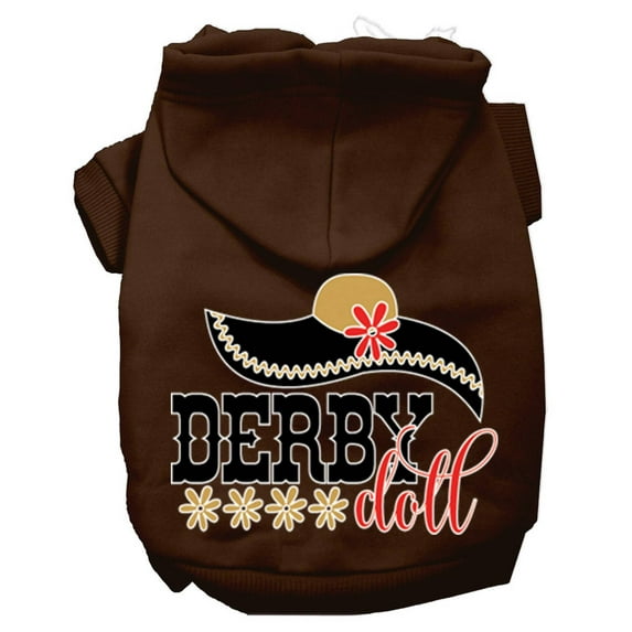Pet, Dog Cat Hoodie Screen Printed, "Derby Doll"
