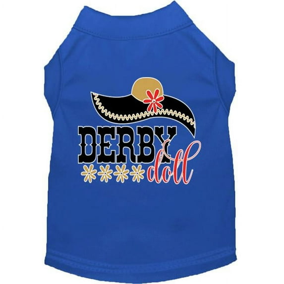 Mirage Pet Derby Doll Screen Print Dog Shirt Blue Med