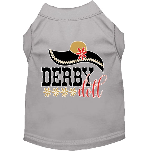 Mirage Pet Derby Doll Screen Print Dog Shirt Grey XS