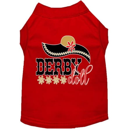 Mirage Pet Derby Doll Screen Print Dog Shirt, Red - Extra Large