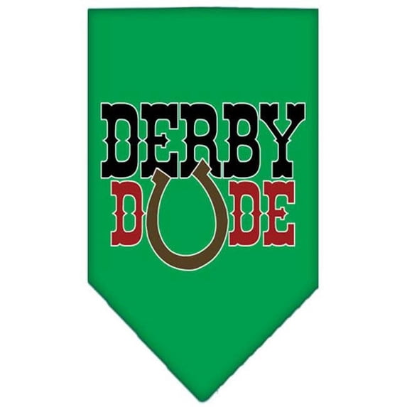 Mirage Pet Derby Dude Screen Print Bandana Emerald Green Small