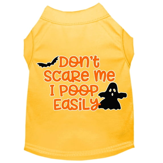 Mirage Pet Don't Scare Me, Poops Easily Screen Print Dog Shirt Yellow XL
