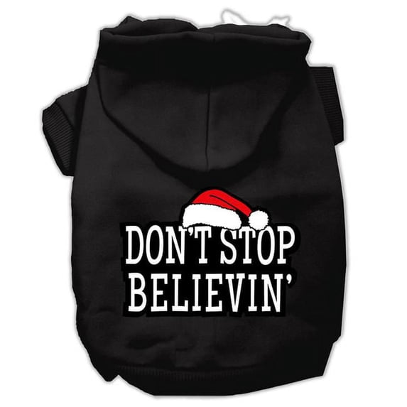 Mirage Pet Dont Stop Believin Screenprint Pet Hoodies, Black - 2XL 18