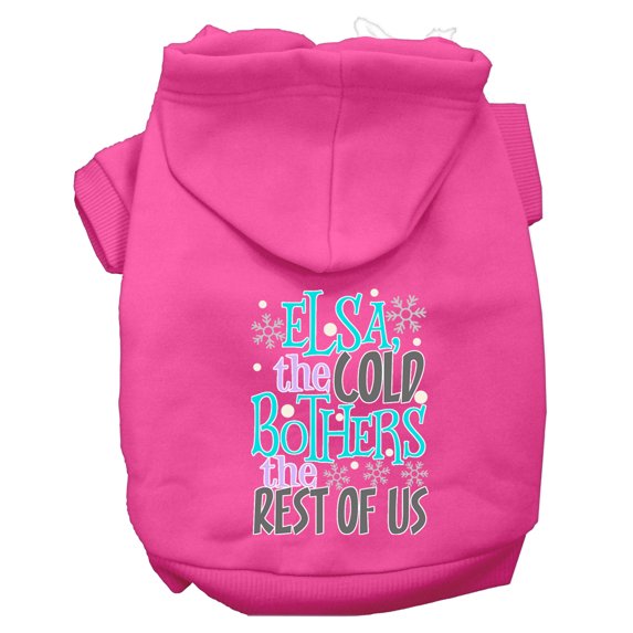 Mirage Pet Elsa, the Cold Screen Print Dog Hoodie Bright Pink XXL