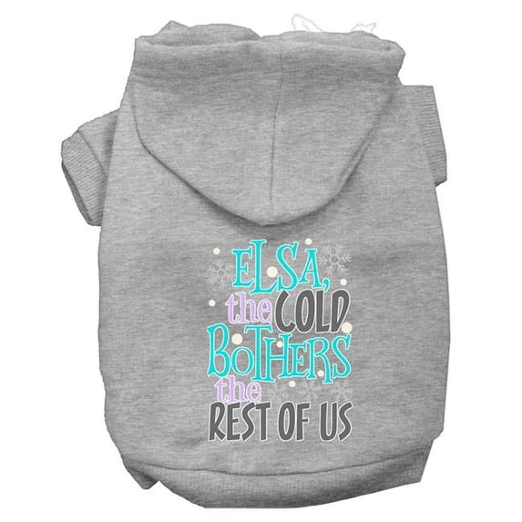 Mirage Pet Elsa, the Cold Screen Print Dog Hoodie Grey XS