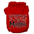 thumbnail image 1 of Pet Dog  Cat Hoodie Screen Printed, "Everyday I'm Mugglin", 1 of 10