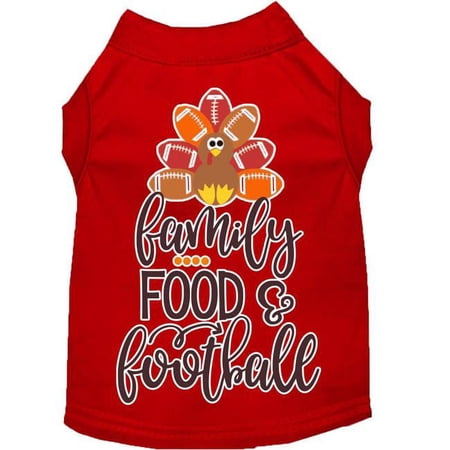 Mirage Pet Family, Food & Football Screen Print Dog Shirt, Red - 2XL