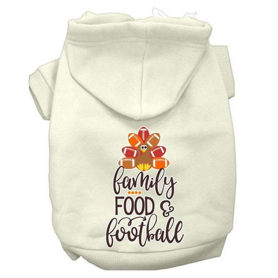 Pet Dog and Cat Hoodie Screen Printed, "Family, Food, Football"