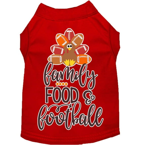 Pet Dog and Cat Shirt Screen Printed, "Family, Food Football"