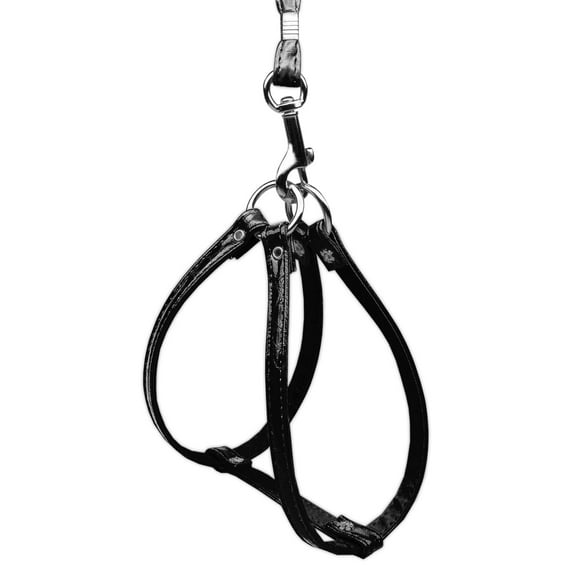 Faux Snake Skin Step In Harness Size 14 Black Black 14 Pet Collar