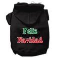 thumbnail image 1 of Mirage Pet  Feliz Navidad Screen Print Pet Hoodies, Black - Extra Small - Size 8, 1 of 1