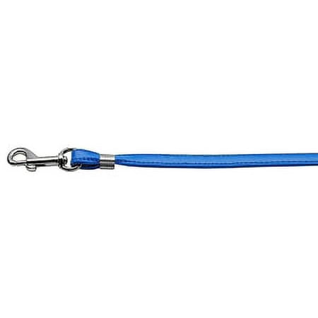 Mirage Pet Flat Plain Leashes Blue Silver Hardware
