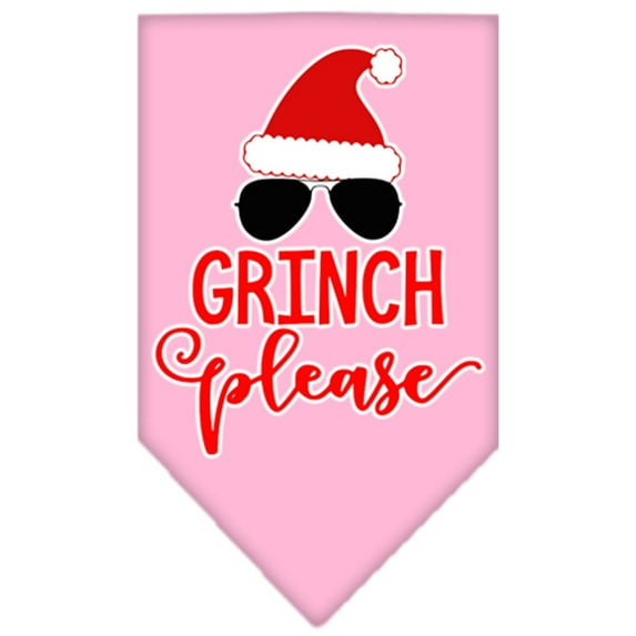 Mirage Pet Grinch Please Screen Print Bandana Light Pink Small