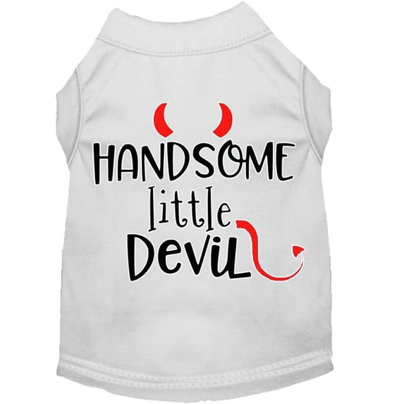 Mirage Pet Handsome Little Devil Screen Print Dog Shirt White XXL