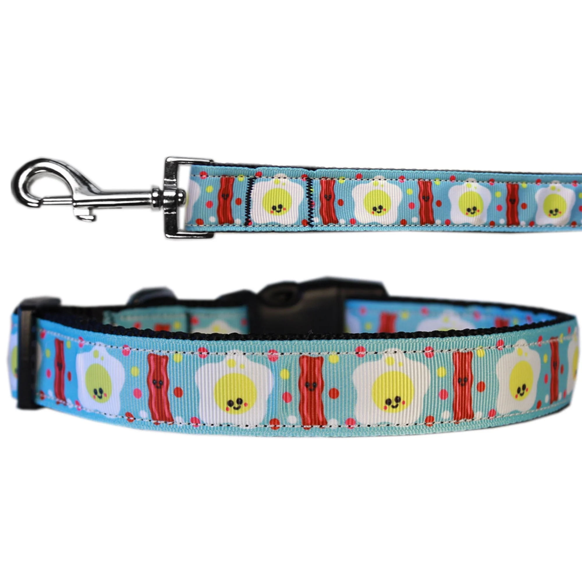 Pet Dog Cat Nylon Collar or Leash Happy Bacon Walmart