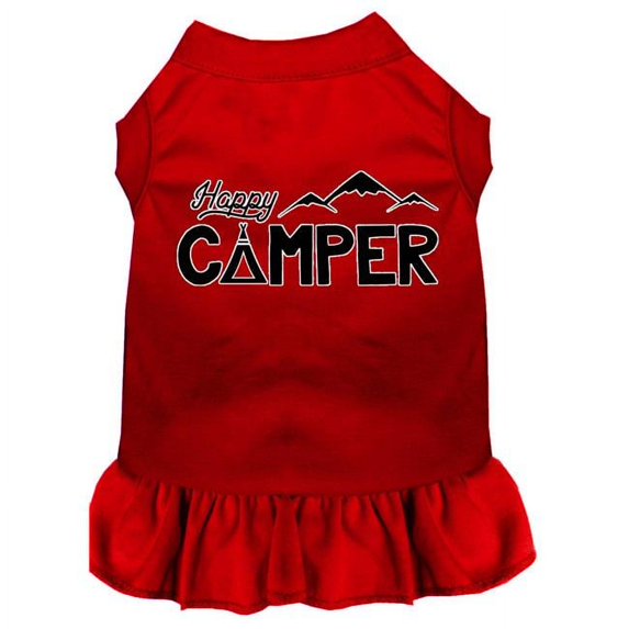 Mirage Pet Happy Camper Screen Print Dog Dress, Red - 3XL 20