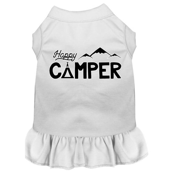 Mirage Pet Happy Camper Screen Print Dog Dress White 4X (22)