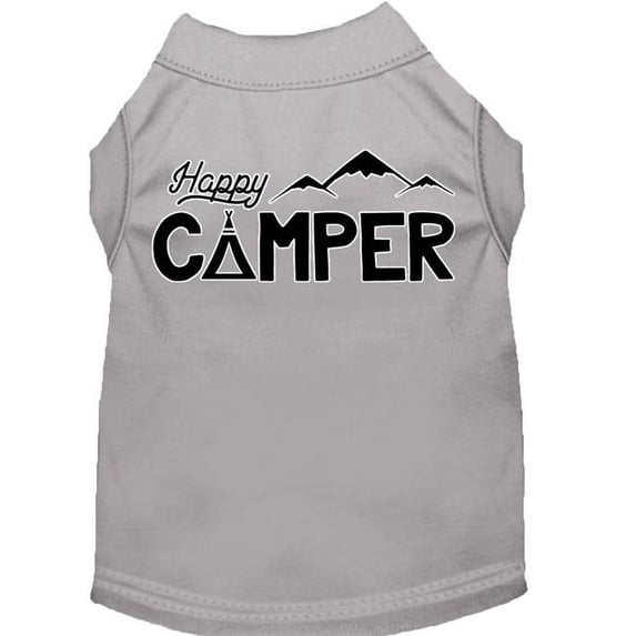 Mirage Pet Happy Camper Screen Print Dog Shirt, Grey - Small 10
