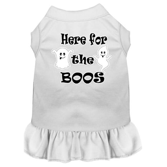 Mirage Pet Here for the Boos Screen Print Dog Dress, White - Large 14