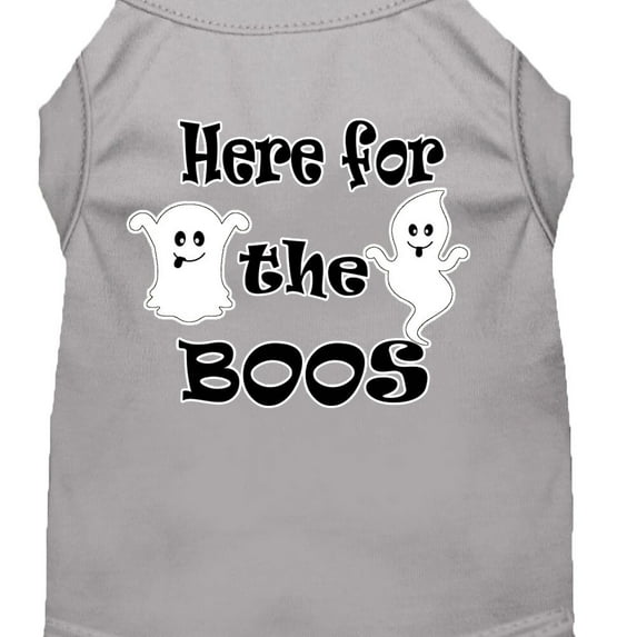 Mirage Pet Here for the Boos Screen Print Dog Shirt Grey XS