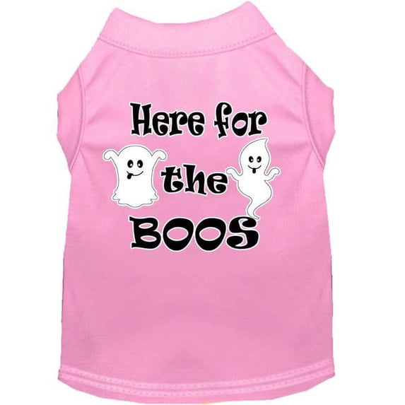 Mirage Pet Here for the Boos Screen Print Dog Shirt, Light Pink - Extra Large