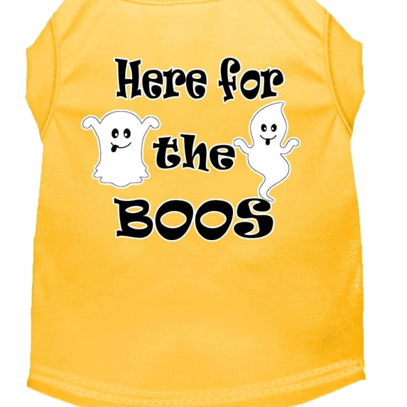 Mirage Pet Here for the Boos Screen Print Dog Shirt Yellow XS