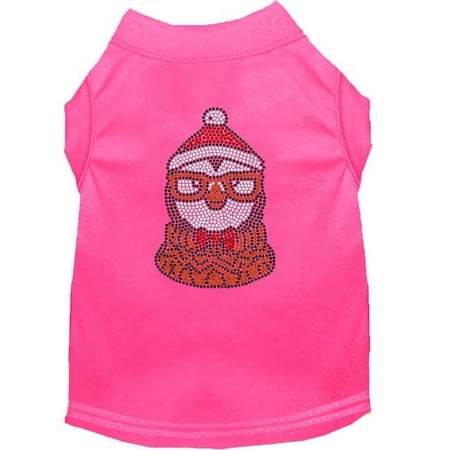 Mirage Pet Hipster Penguin Rhinestone Dog Shirt, Bright Pink - Small 10