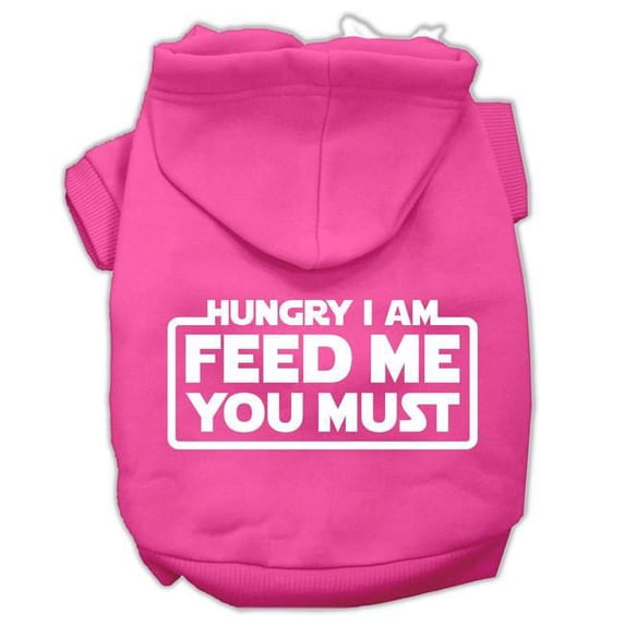 Mirage Pet Hungry I am Screen Print Pet Hoodies, Bright Pink - Small