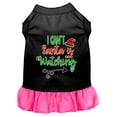 thumbnail image 1 of I Can't, Santa Is Watching Screen Print Dog Dress Black, 1 of 10