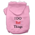 thumbnail image 1 of Mirage Pet  I Do Bad Things Screen Print Pet Hoodies, Light Pink - Extra Small 8, 1 of 1