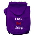 thumbnail image 1 of Mirage Pet I Do Bad Things Screen Print Pet Hoodies Purple Size XXL, 1 of 11