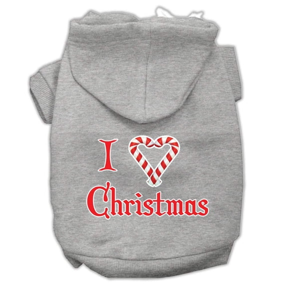 Christmas Pet Dog Cat Hoodie Screen Printed, "I Heart Christmas"